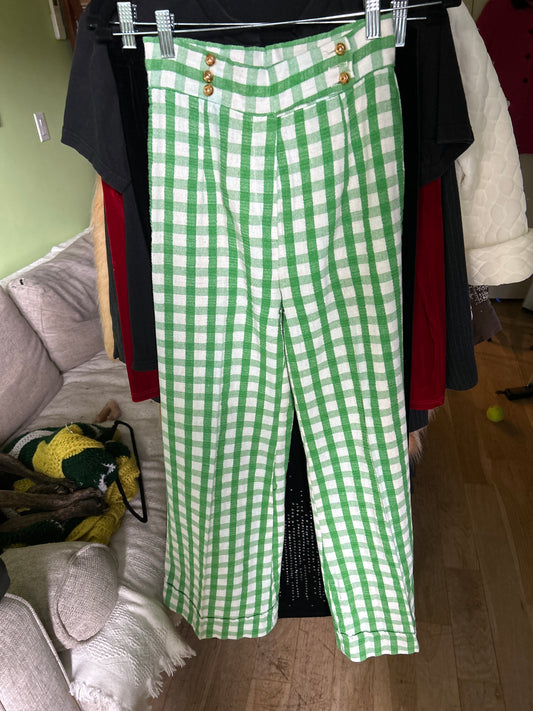 Green 70s trousers