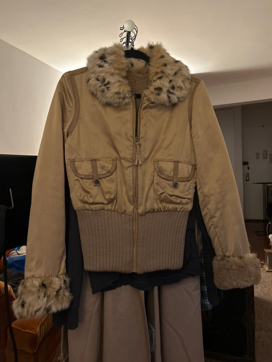 Reversible Beaver/Lynx Fur Collar/Cuff Jacket