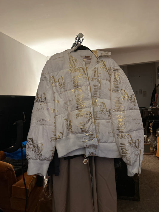 Apple Bottoms white puffer jacket