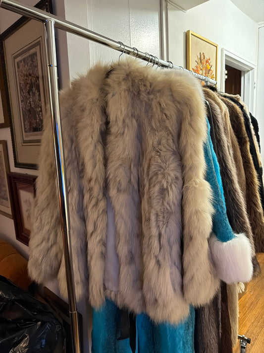 White fox fur jacket JM 34