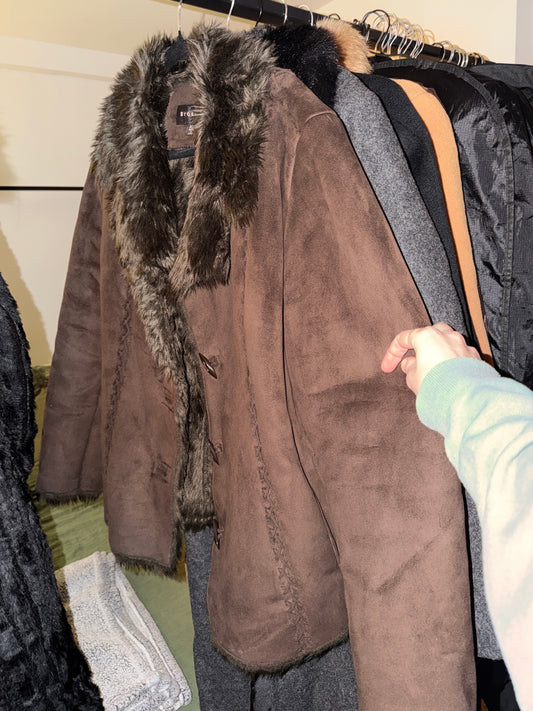 Braetan brown faux suede jacket