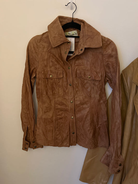 JM leather crinkle shirt 106