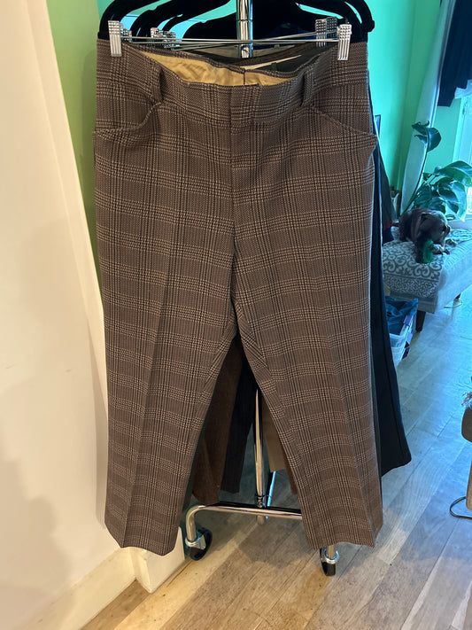 Brown plaid trousers sz 40