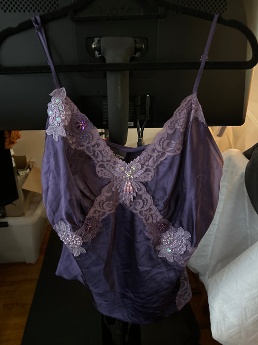 Bisou bisou purple embellished tank