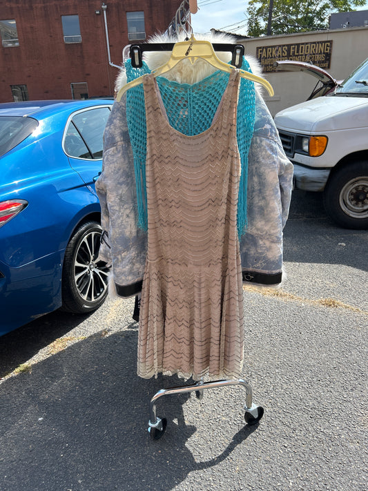 Beaded nude dress