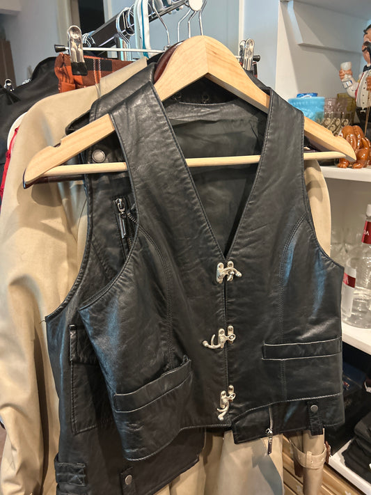 Leather vest with hooks