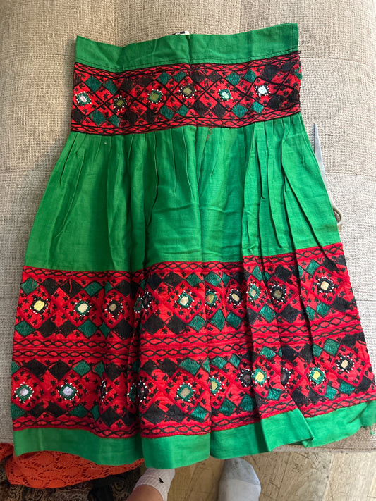 Red and green skirt w mirrors