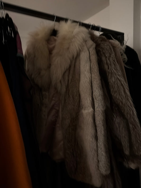 Silver rabbit / fox fur jacket
