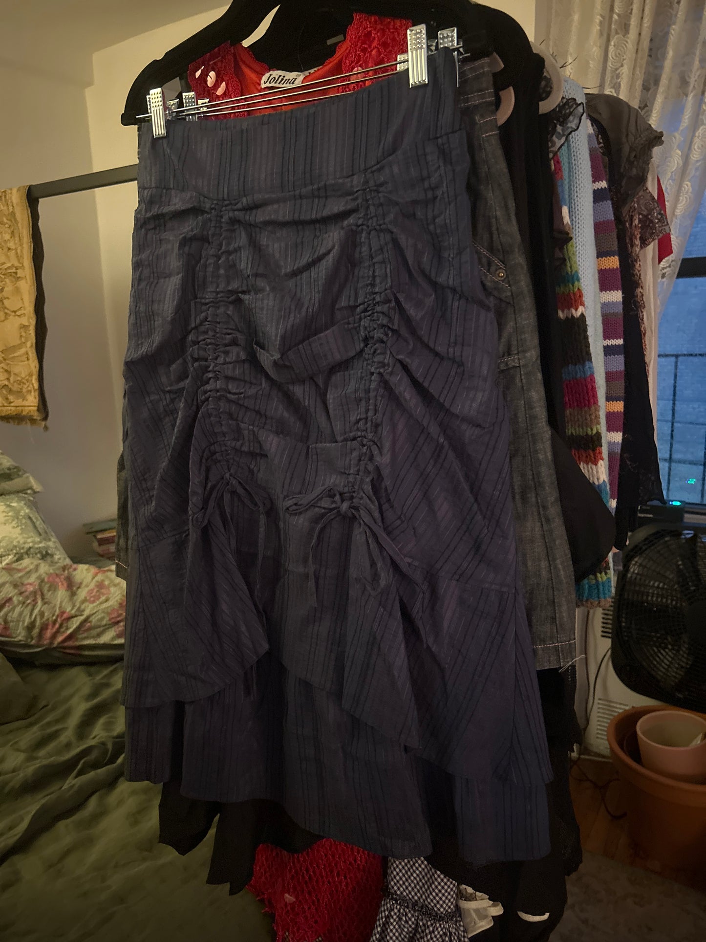 Dark grey ruched skirt