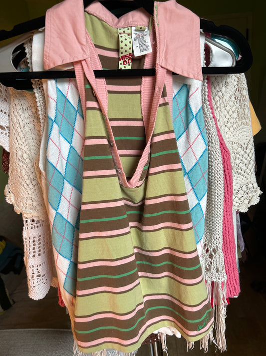 Miss sixty pink and lime green tank