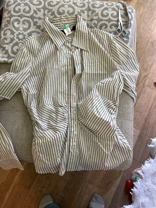 New York and Company pinstriped button up