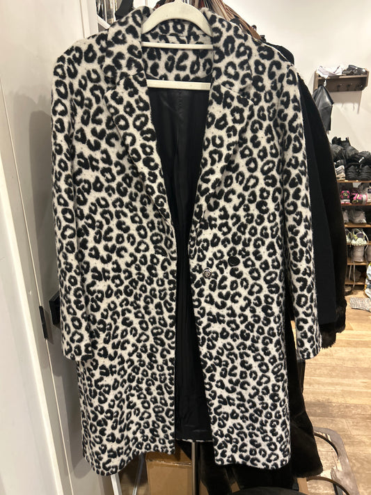Maje snow leopard coat