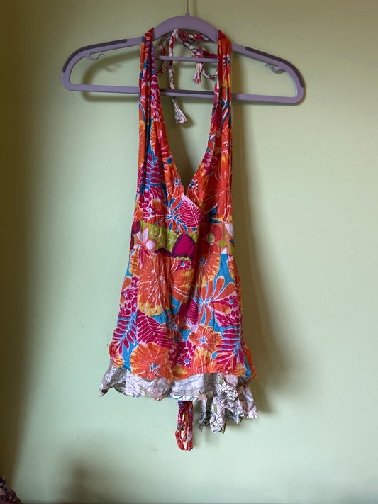 maximalist Hawaiian floral halter