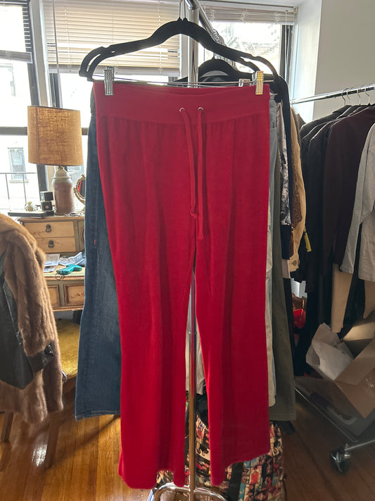 Joe red velour pants