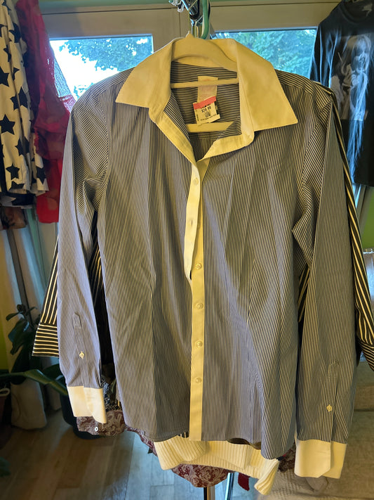 Brooks brothers button up blue stripe