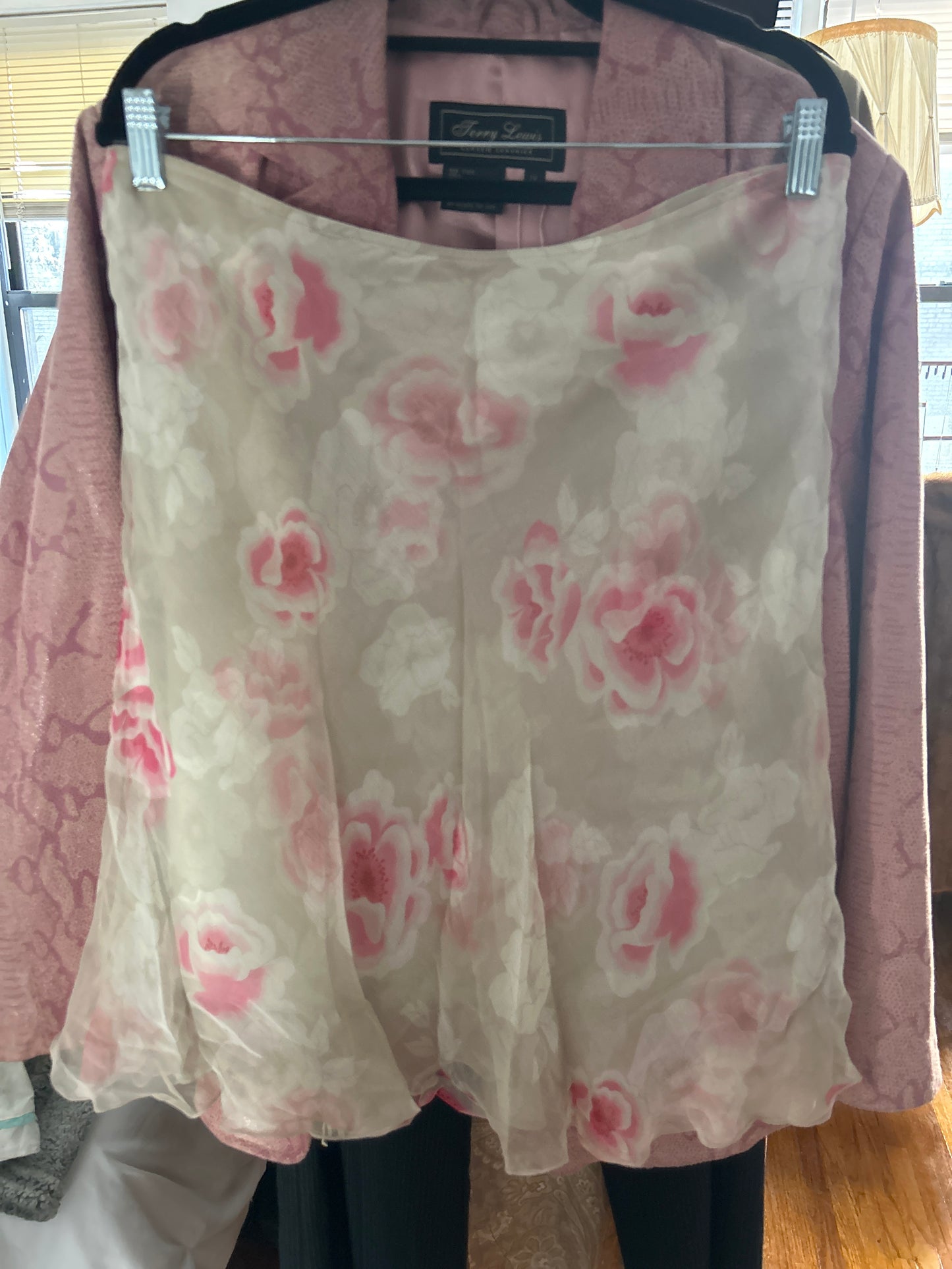 Silk floral skirt