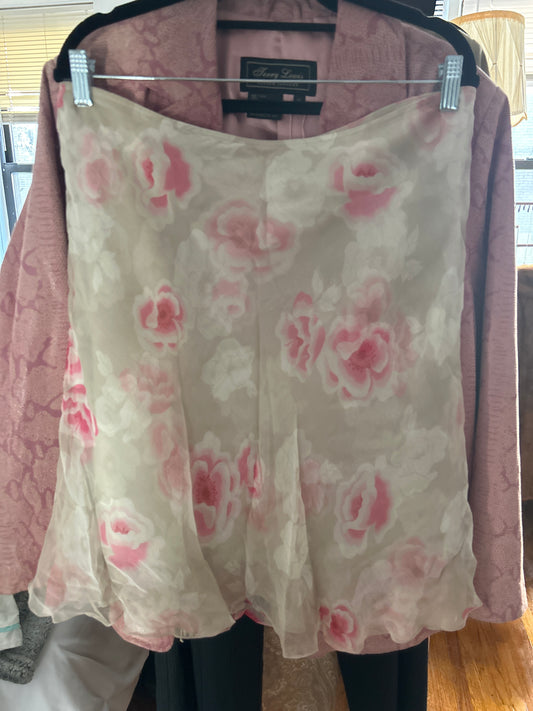 Silk floral skirt