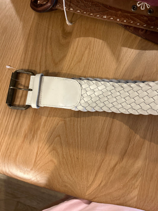 White braided belt