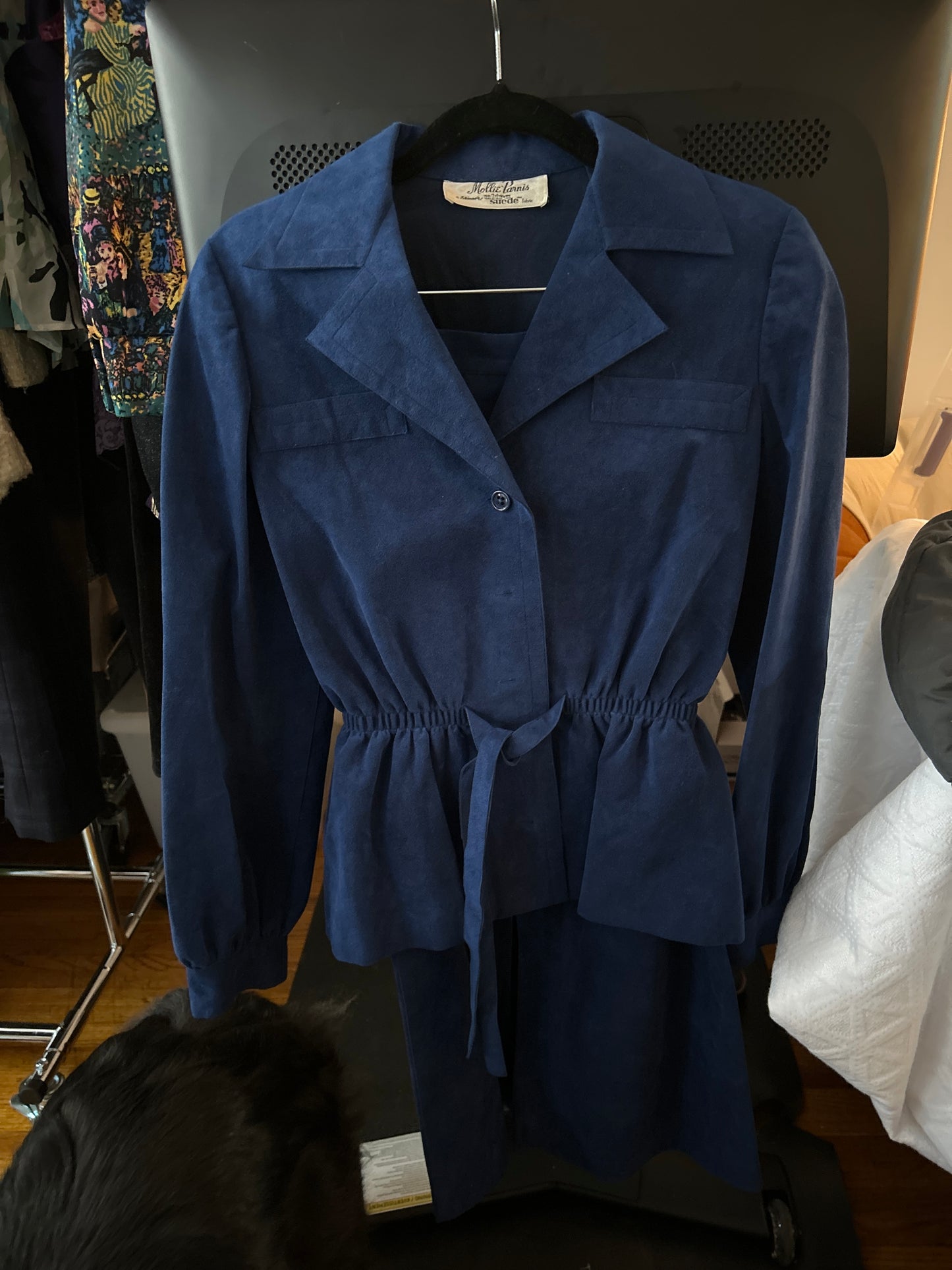 Blue suede Parisian set