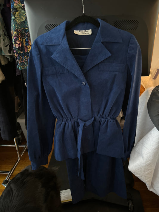 Blue suede Parisian set