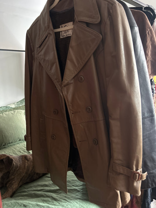 Victoria leather tan lined jacket