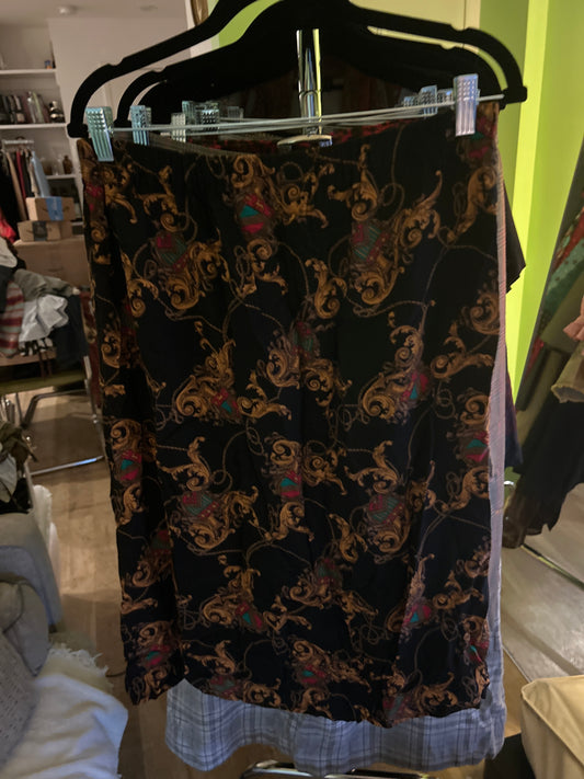 Versace-style print skirt