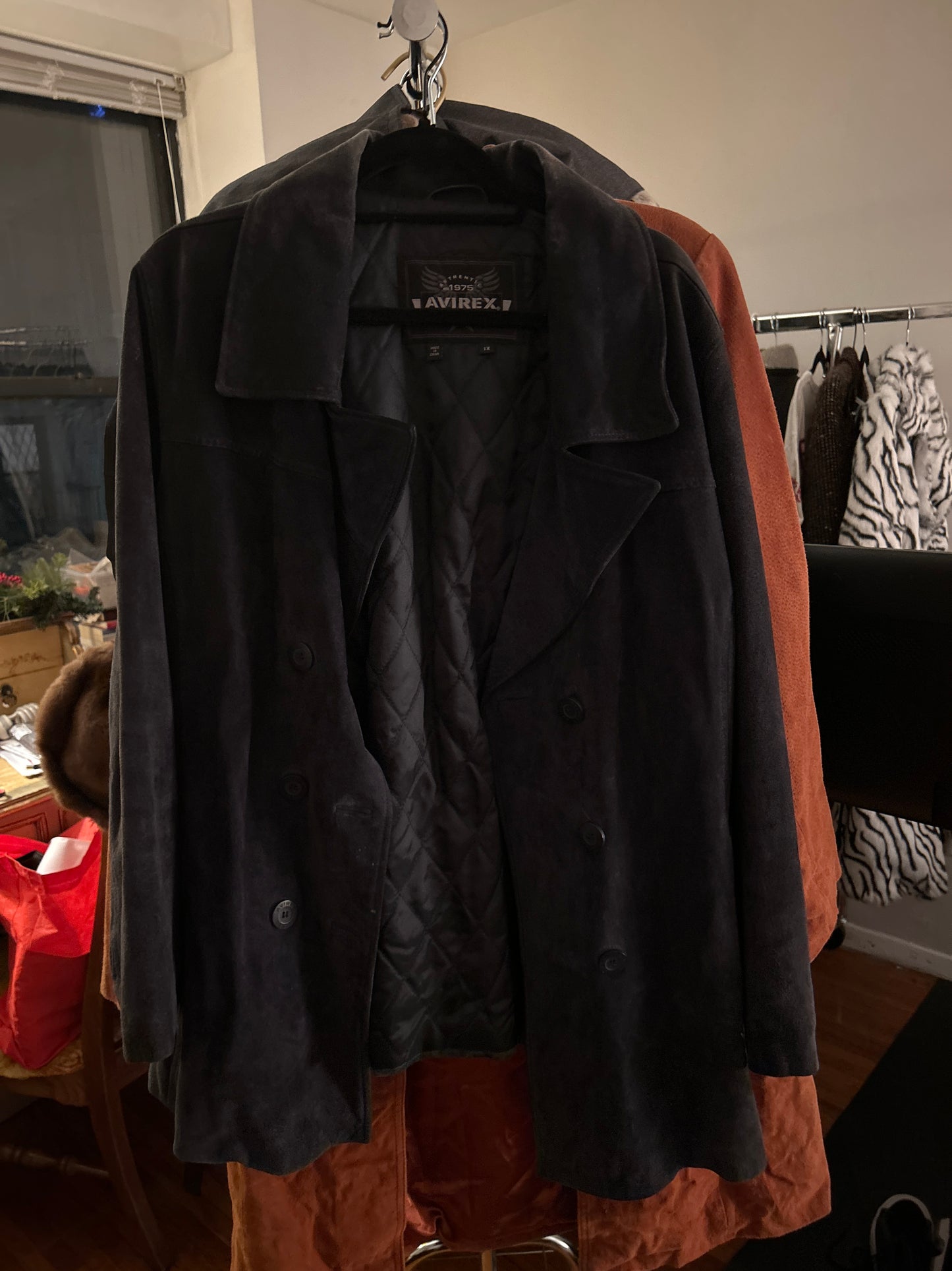 Dark grey avirex suede jacket
