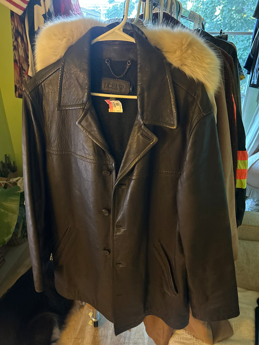 J. Crew brown leather jacket
