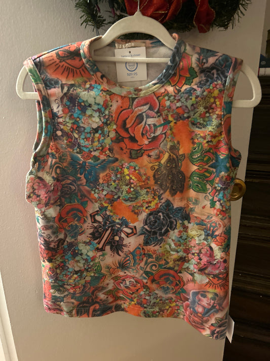 Comme Des Garçons rose print tank
