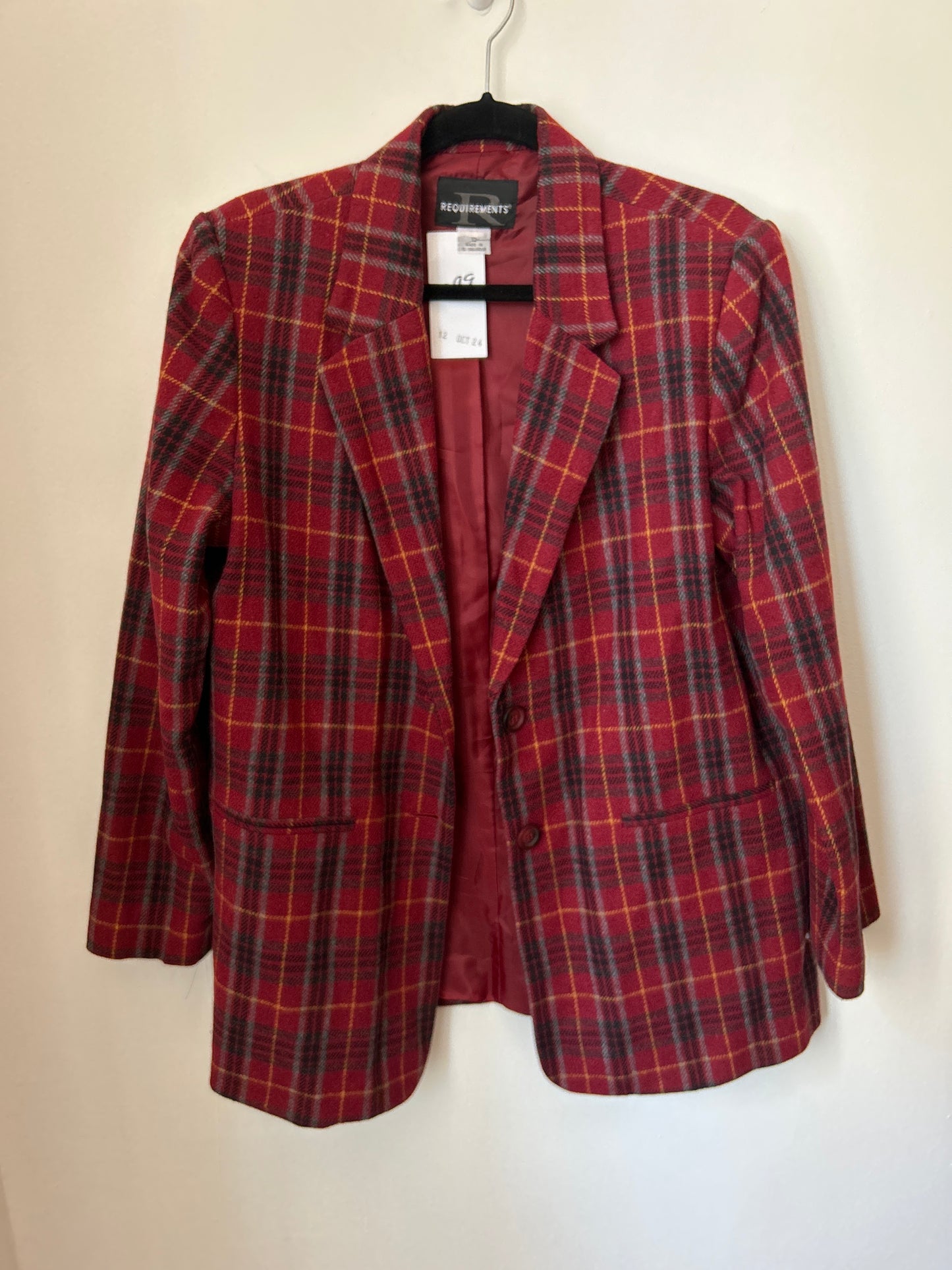 Red plaid blazer