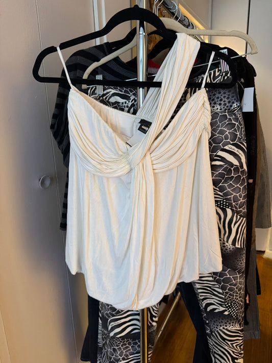 Fendi white one shoulder top