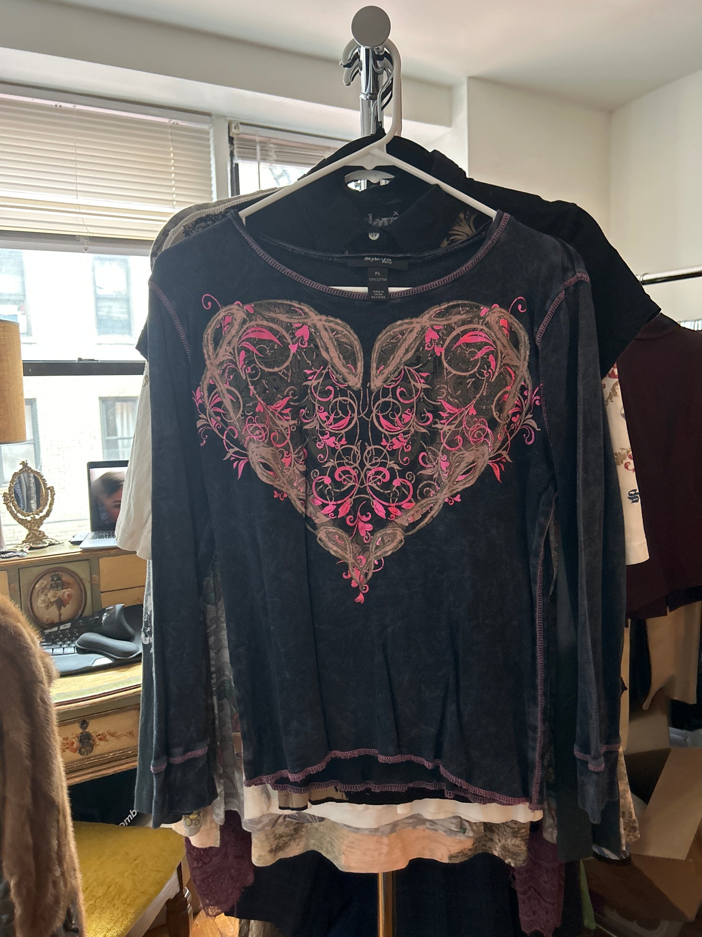 Style&Co heart long sleeve