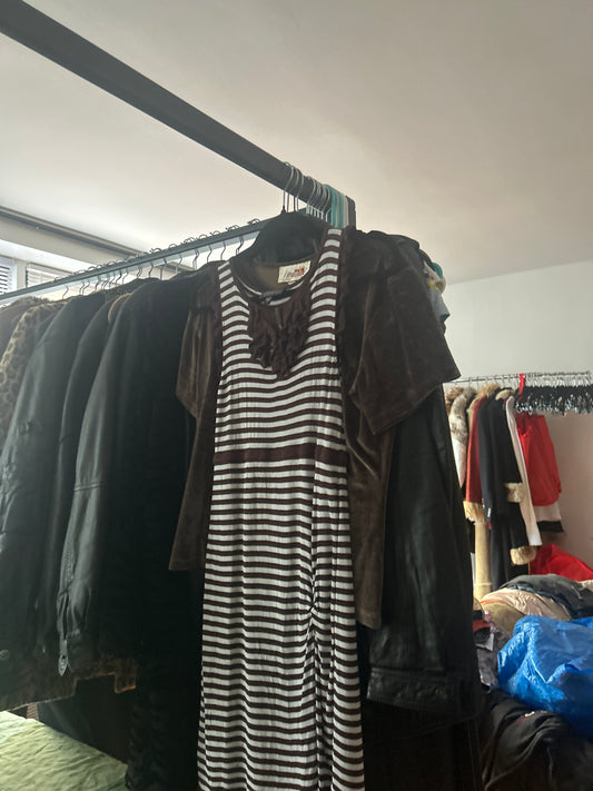 Bebe brown striped dress
