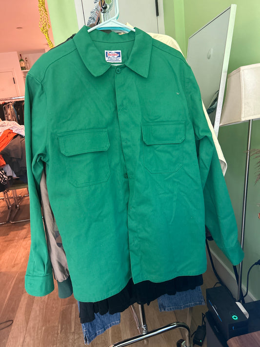 Green work shirt