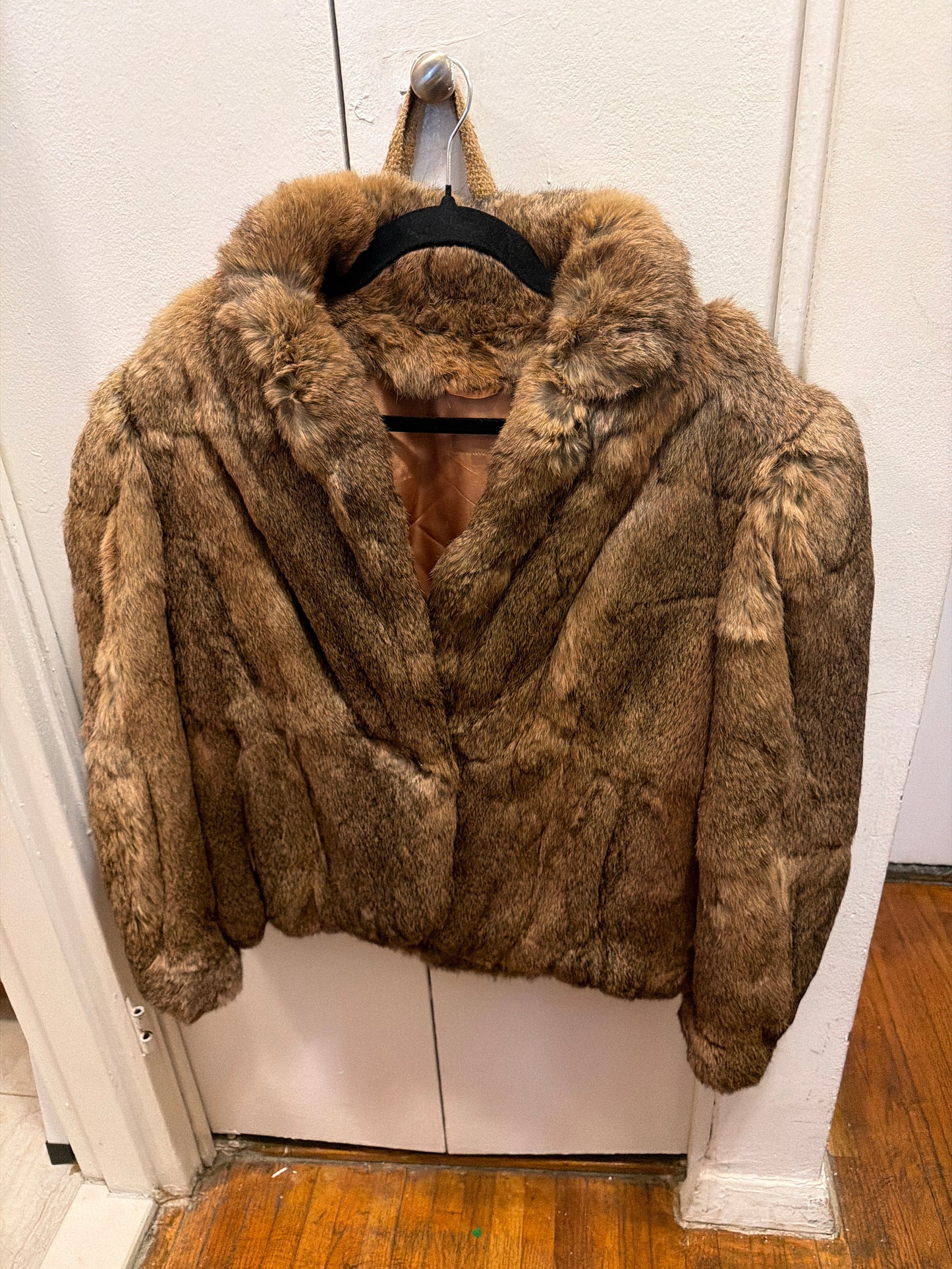 Brown rabbit fur jacket JM 10