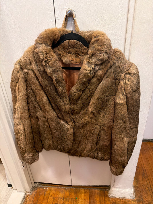 Brown rabbit fur jacket JM 10