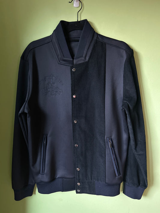 Mixed media jacket navy