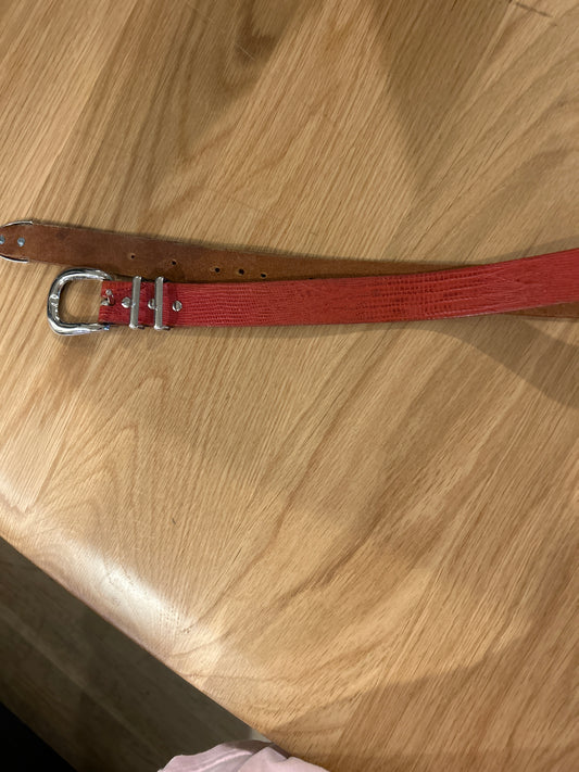 Red snakeskin belt