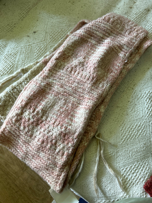 Pink knit scarf