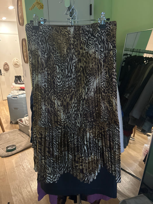 Golden brown pleated skirt