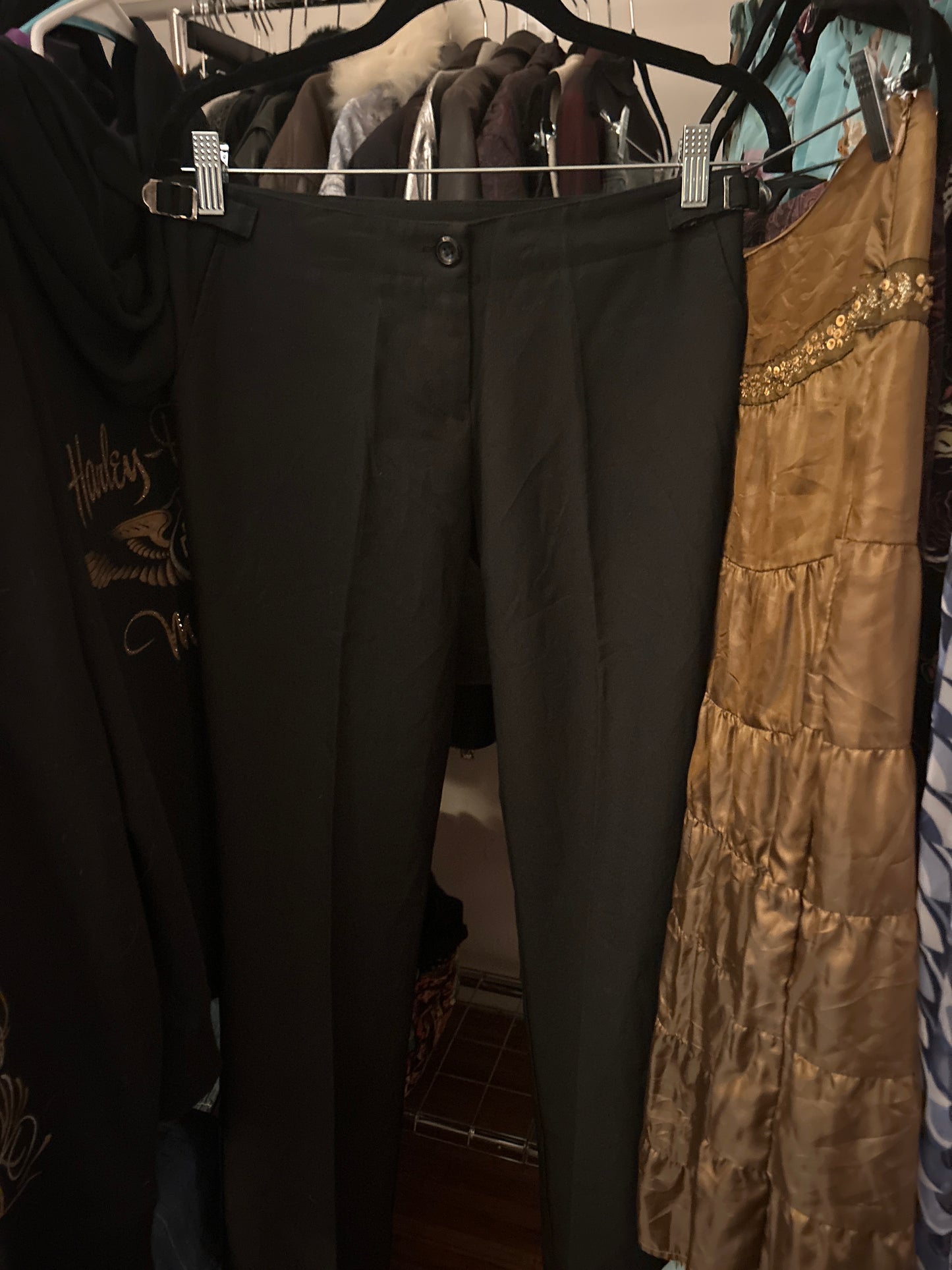 Wet seal black buckle trouser