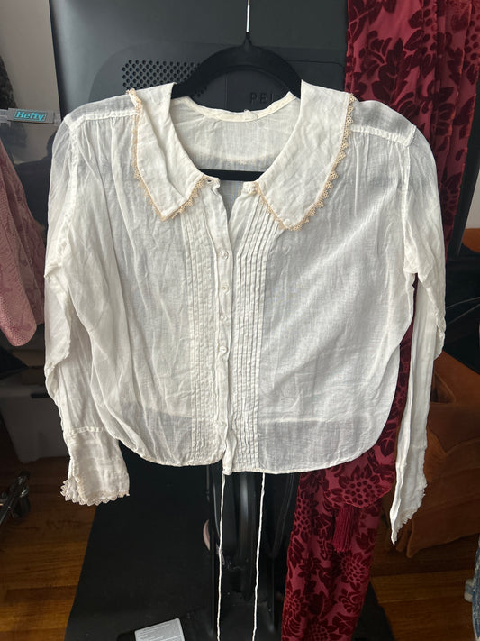 Antique white sheer top