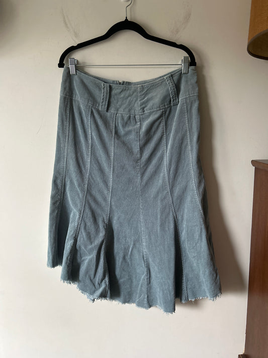 blue/gray corduroy skirt
