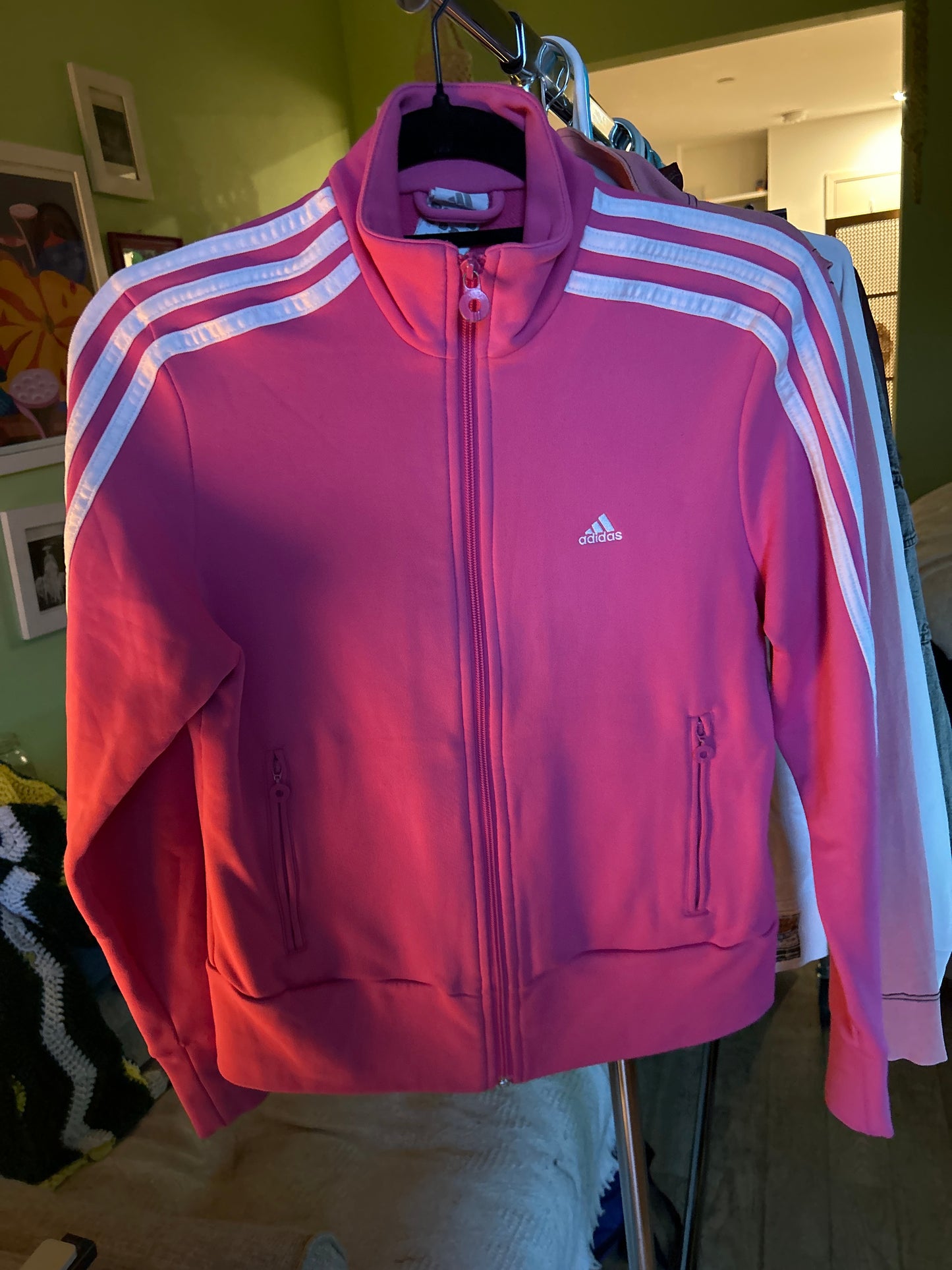 Hot pink Adidas zip up