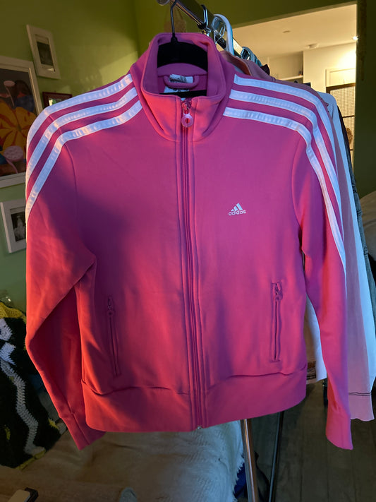 Hot pink Adidas zip up
