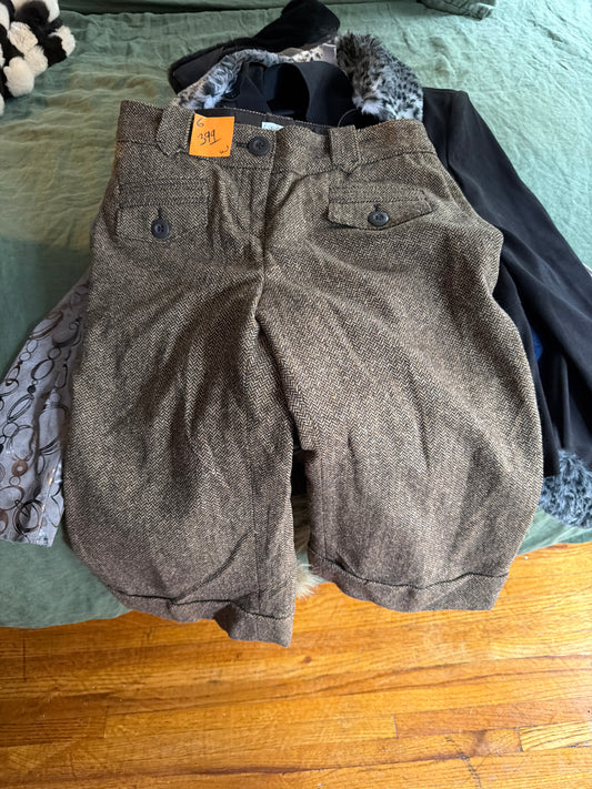 Brown houndstooth wool trousers