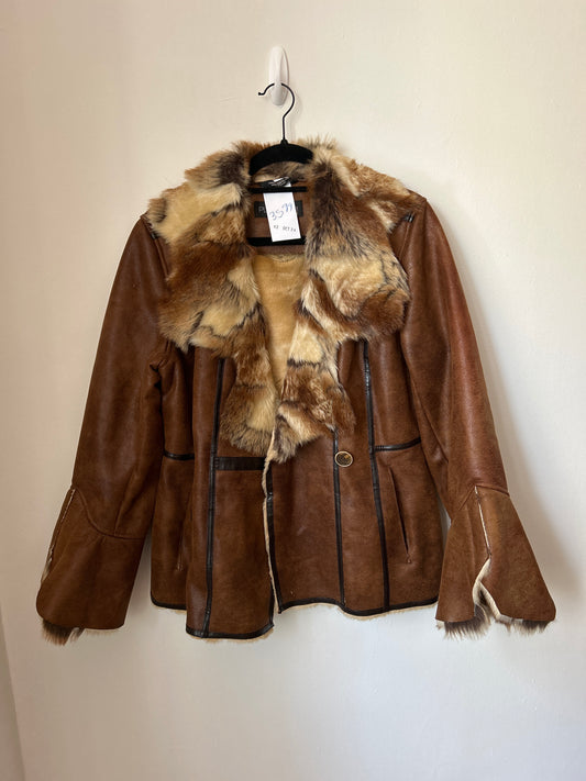 Platinum utex faux suede / fur jacket