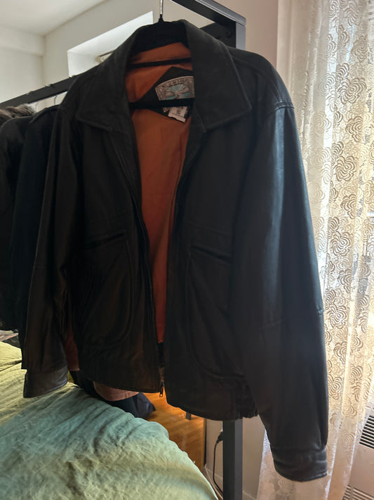 William Barry black leather jacket
