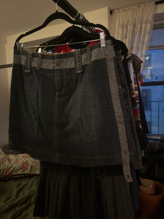 Denim midi skirt