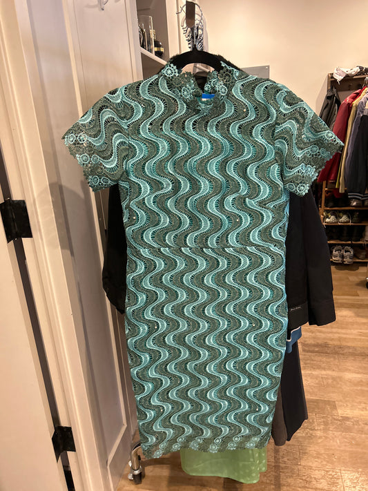 Psychedelic green/teal dress